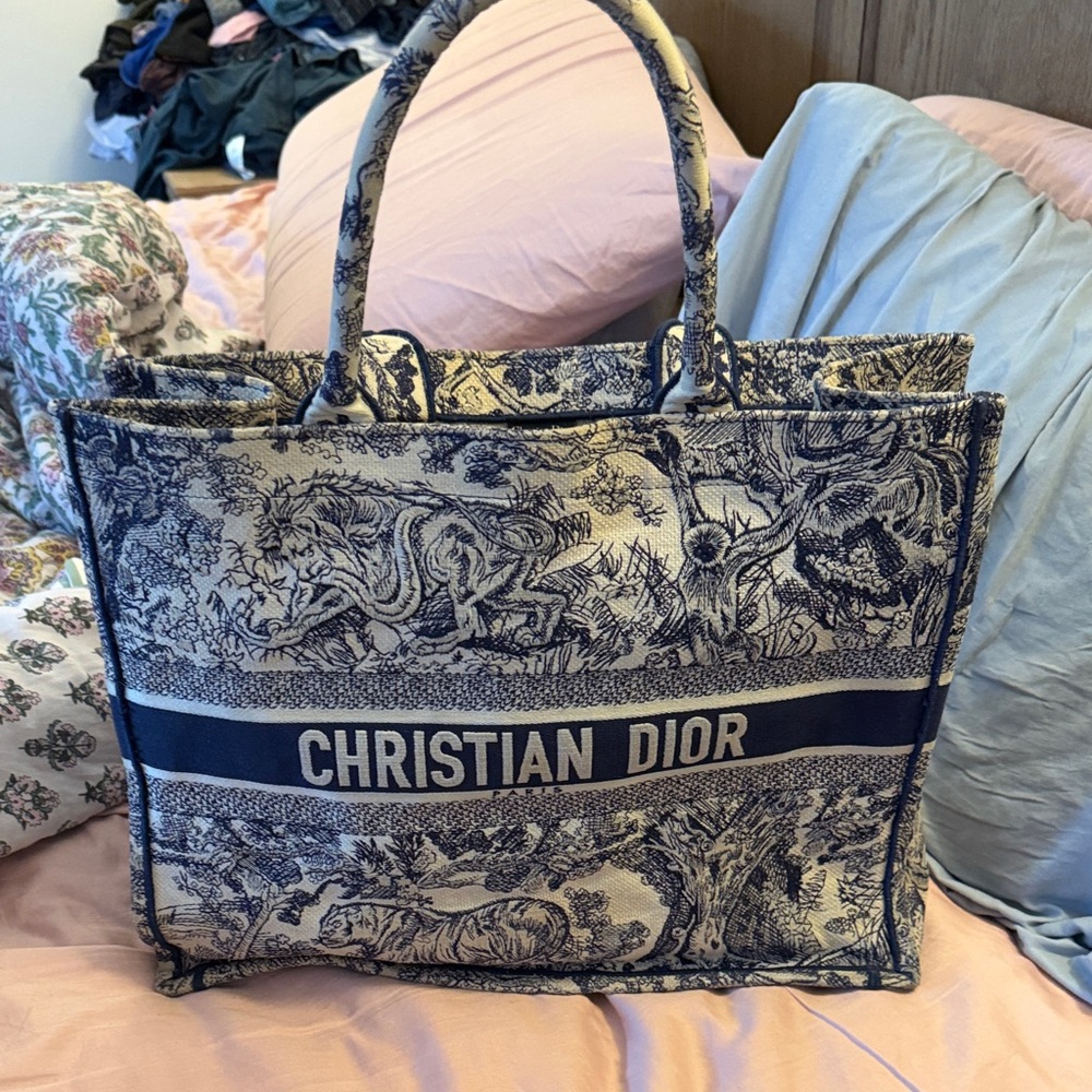Dior Navy and Beige book tote